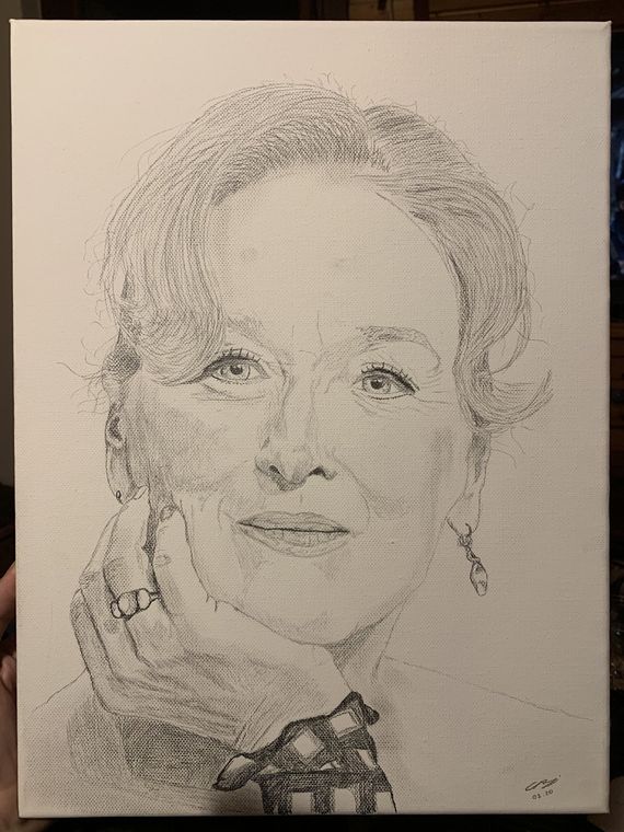 Meryl Streep, Portrait au crayon
