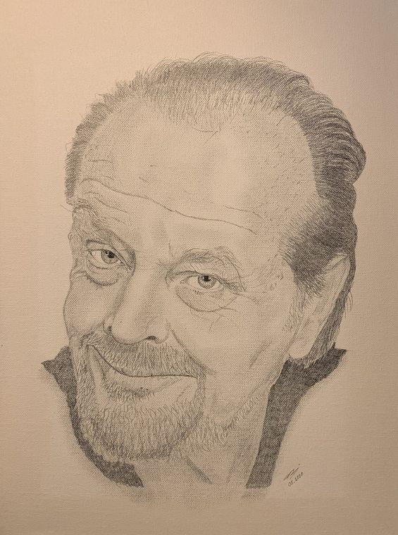 Jack Nicholson, Portrait au crayon